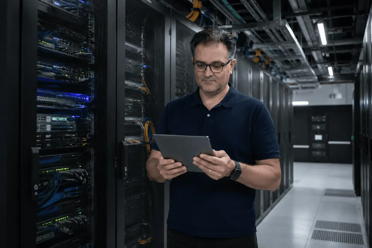 WiseIT migration engineer working in the data center